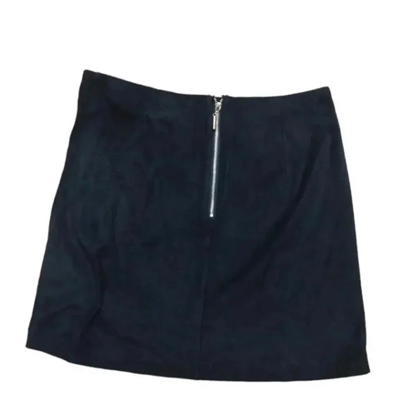 KENSIE WOMEN'S SKIRT US SMALL S BLACK STRETCH SUEDE SIDE LACE UP - Picture 2 of 8